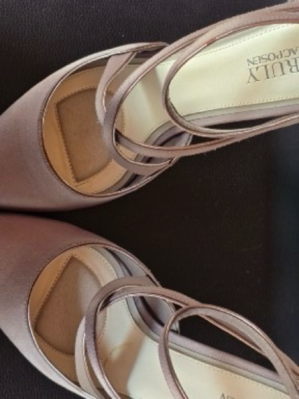 Zac Posen Dusty Mauve Satin Crisscross Ankle-Strap Pumps - Picture 5 of 5
